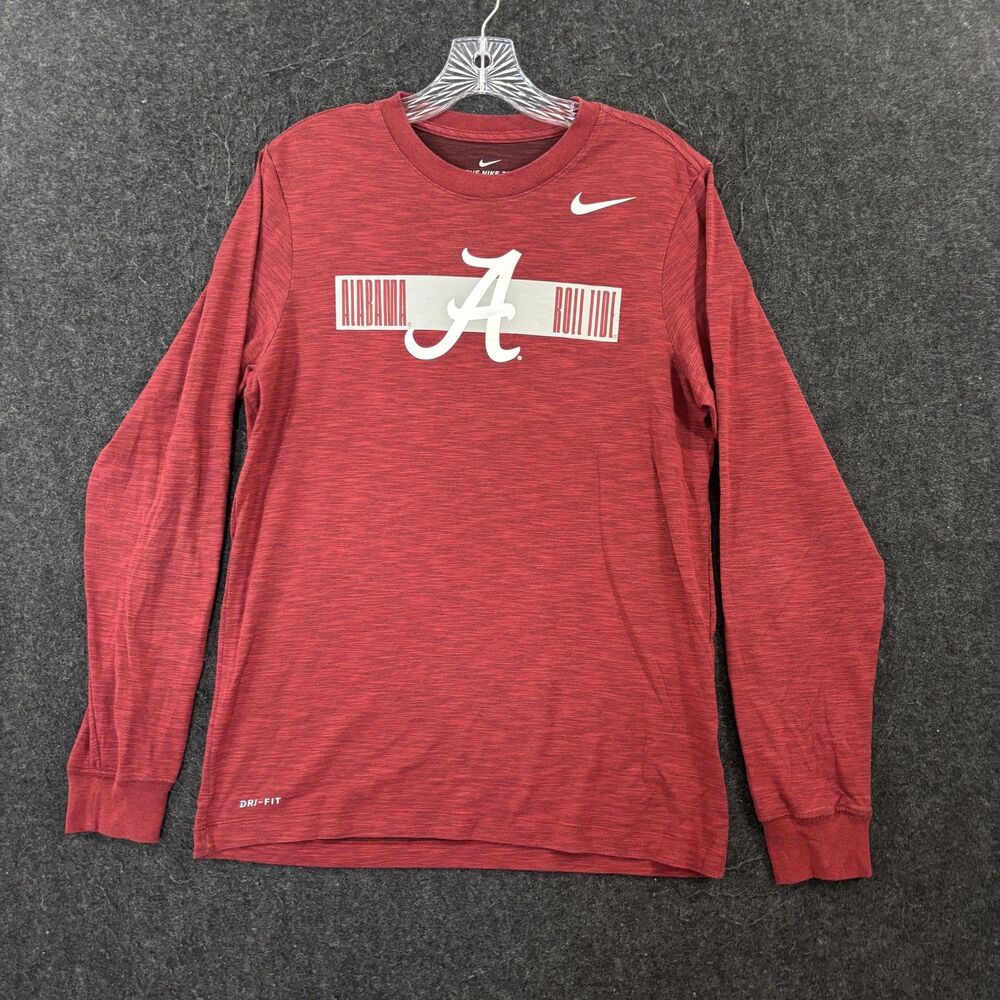 Alabama Crimson Tide Shirt Men's Small Red Long Sleeve Nike Dri-FIT Roll Tide